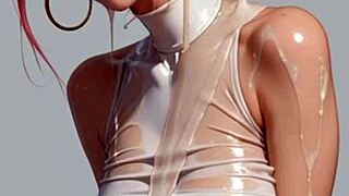 a whole class of plump young ai latex students meet for creative outfit games