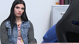 caught stealing, now this long legged petite must offer her tight pussy - interested?