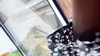 Upskirt in the store - what a teasing view under that skirt!