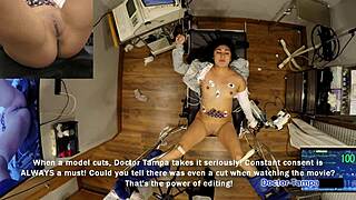 Why is Dr. Tampa using the remote interrogation center on Jasmine Rose with gloves, dildo, and latex nurse fetish?