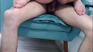 without money for rent again but this time my wife went willingly to brazilian amateur anal on sofa