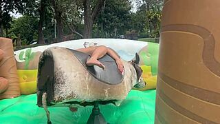 What Happens When a Brazilian Amateur Goes Wild on a Jet Ski and Mechanical Bull in a Tiny Bikini?
