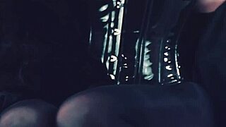 Pussy play in lace lingerie stockings fetish and shiny clothes erotica Arya Grander 😈