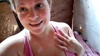 i'm on this video call with mel, she's blonde and masturbating on webcam, charging for the hot show