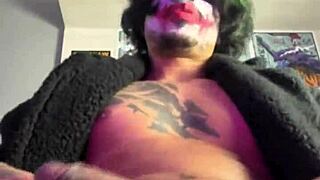 hey, check out this wild brazilian guy in coringa cosplay doing a hilarious solo handjob session, man it's epic