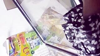 Upskirt in the store - what a teasing view under that skirt!