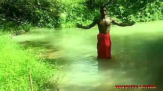 Ebony African wife gets deepthroated by monster cock pastor in shaved pussy creampie full movie 🔥🍆