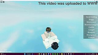 Oh yeah, pound that tight ass harder, Deleg says while fucking the femboy deep in wild Roblox session with cum on ass finish.