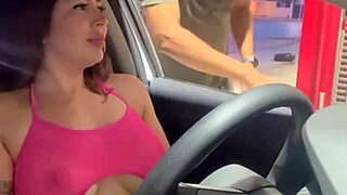 Hey, how do these big tits milfs pay for gas at the station with cumshots?