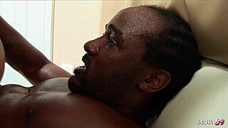 Black ebony bitch with big natural tits and huge ass seduces neighbor for rough cheating fuck with deepthroat and cowgirl riding