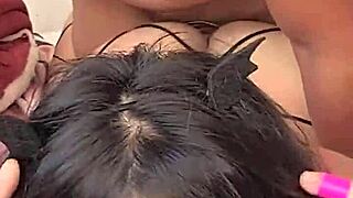 Skinny Mexican babe with small tits and brown eyes gives handjob and doggystyle fuck in bedroom