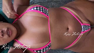 Watch me in tiny bikini with topless tease making masseuse so horny!