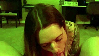 amateur wife delivers a sexy blowjob leading to cum eruption