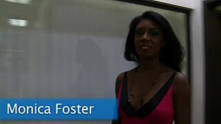 Ebony Babe With Big Boobs And Shaved Pussy Handles Huge White Cock