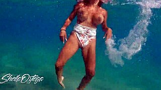 Pornstar SHEILA ORTEGA went snorkeling and ended up SUCKING and FUCKING underwater in the pool