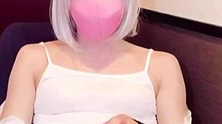What Happens When Masked Beauty Crossdresses And Masturbates On Live Stream In Cute Outfit?