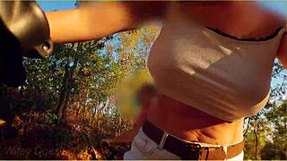 i'm that amazing milf flashin my big tits on a public bike ride dare