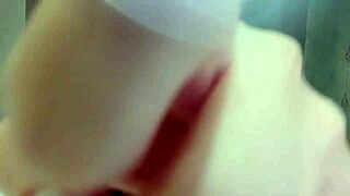 The hot blonde milf steps into the shower and cums hard using her vibrator