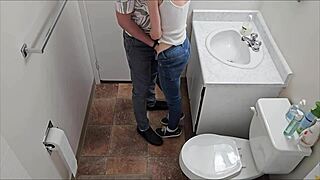 Intense Emotions As Student Gets Fucked Passionately In School Toilet With Tight Jeans