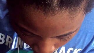 I'm out here suckin this ebony cock in the pouring rain feeling wild