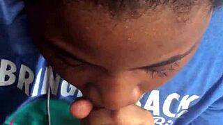 I'm out here suckin this ebony cock in the pouring rain feeling wild