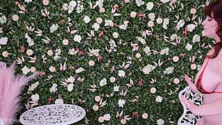 this redhead girl next door tries on a tiny bikini in a fun roleplay, showing off her big ass and curvy tits as the amateur neighbor gets playful