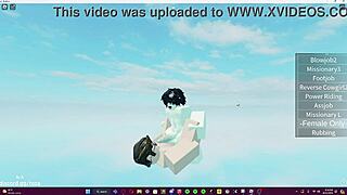 Oh yeah, pound that tight ass harder, Deleg says while fucking the femboy deep in wild Roblox session with cum on ass finish.