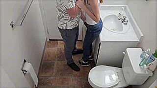 Intense Emotions As Student Gets Fucked Passionately In School Toilet With Tight Jeans