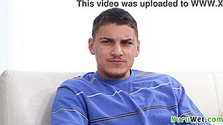 gorgeous busty blonde mature masseuse alexis malone pours nuru gel on her big boobs to seduce victor ray