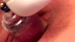 perfect mature tries big vibrator over her pink cherry and uses nipple suckers for solo play