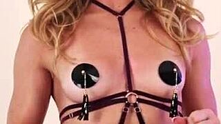Are these 24k gold nipple pasties turning you on? teases HannahJames710 in maison close lingerie