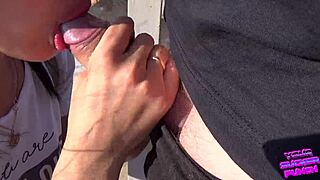 amateur brunette almost caught fucking on train