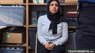 foreign busty teen 18+ shoplifter gets rough punishment in guards office