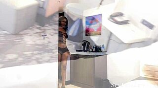 hey check out this ebony model auditioning for sextapelive with riding and blowjob action 😏🍑