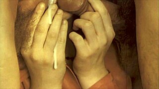 what's hotter than one mouth handling two cocks in vintage threesome action