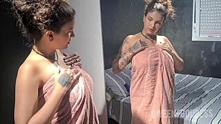 Subtle Tease as Horny Babe Applies Post-Bath Cream Leading to Sensual Solo Orgasm