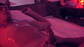 Someone experiences a tantric massage session with a milf in a sexy trisal setup.