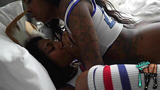 In a neutral narrative, lesbian Lola Bunny interacts with Tinee Badass in a friendly setting