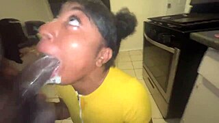 Hey dude, this hot ebony slut with big ass and curly hair deepthroats my monster cock sloppily, then assfucking in doggystyle until orgasm 😈🍑🍆