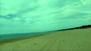 Guy on nude beach gets wild and spills tons of milk in amateur action