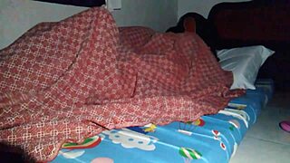 sharing bed with hot milf turns into unexpected creampie under sheets during intimate homemade brunette teen session