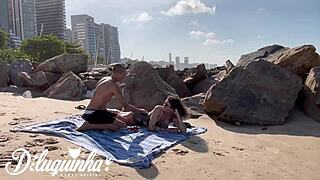 Hot Sabrina Prezotte Shows Off On Beach Then Gets Ass Fucked In Shower