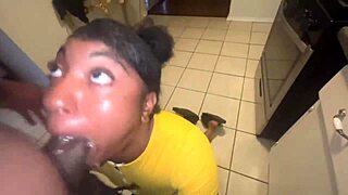 Hey dude, this hot ebony slut with big ass and curly hair deepthroats my monster cock sloppily, then assfucking in doggystyle until orgasm 😈🍑🍆