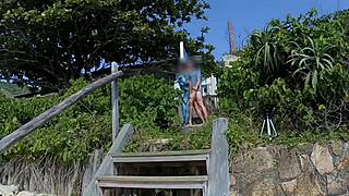 Milf Teased Stranger With Tongue Then He Fucked Her Ass Publicly