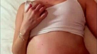 petite blonde pregnant 18+ enjoys incredible hardcore session at home with friend