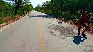 Hey milf, why flash your natural tits and ass in public street exhibitionism outdoors in Cancun Mexico like a slutty amateur?