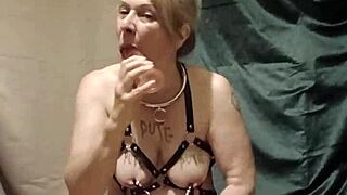 in 2025 that french maid slave gets bound in harness with handcuffs for dirty talk masturbation outdoors