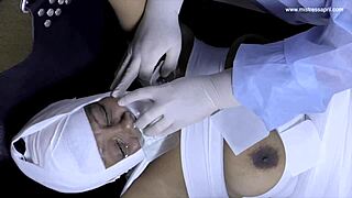 Dominatrix mistress april unleashes electro torment on patient penis in hospital exam with kinky nurse