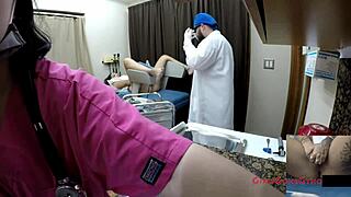 stefania mafra gets tanned latina body in gloves for nurse physical exam