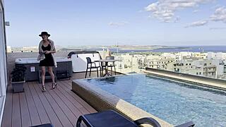 Oh My, Drone Diaries Capture Pilot Daisy's Sexy Blonde Ass Worship and Pool Flashing!